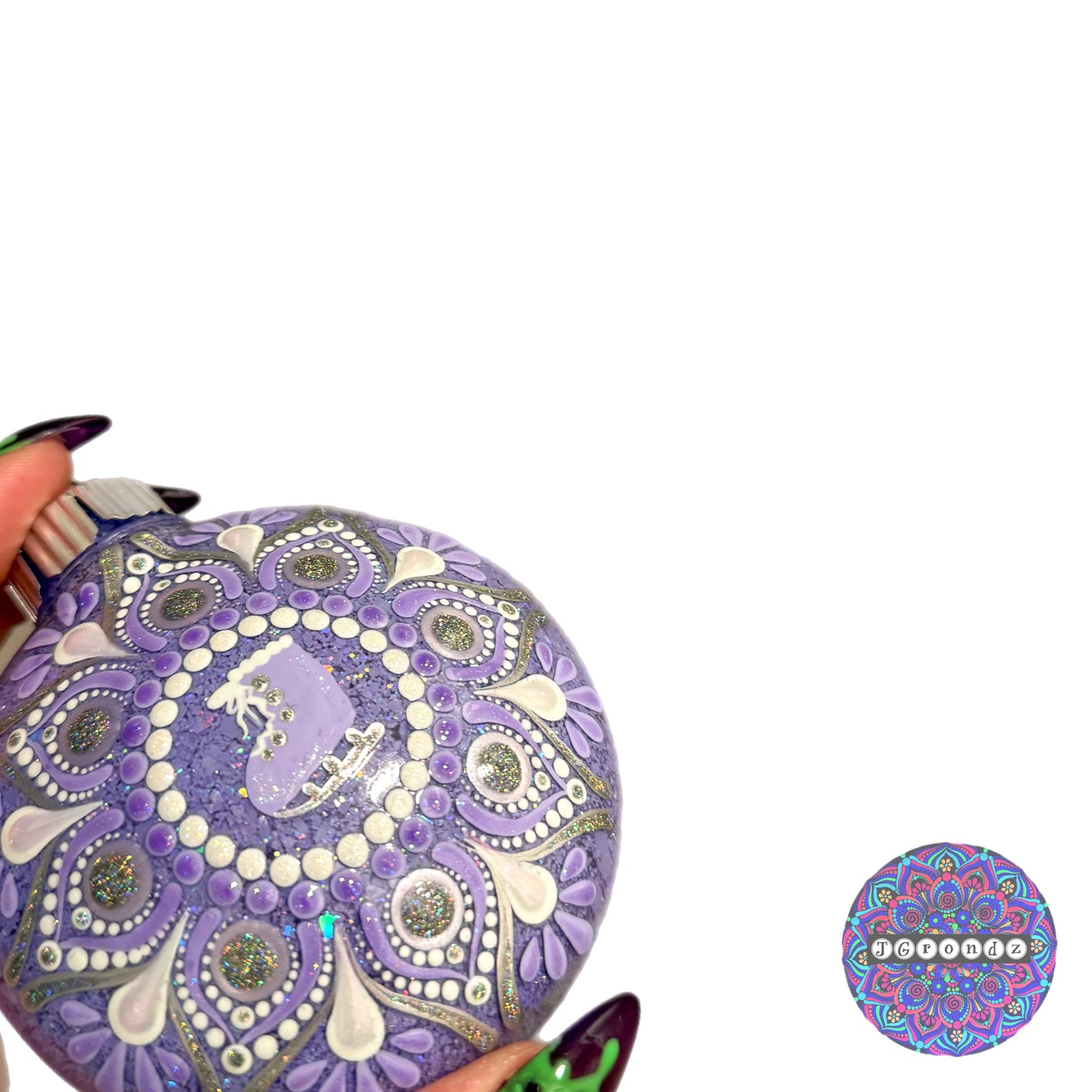 3” Ice Skate Mandala Glitter Ornament