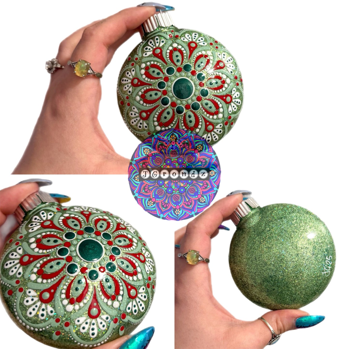 3” Mandala Glitter Ornament