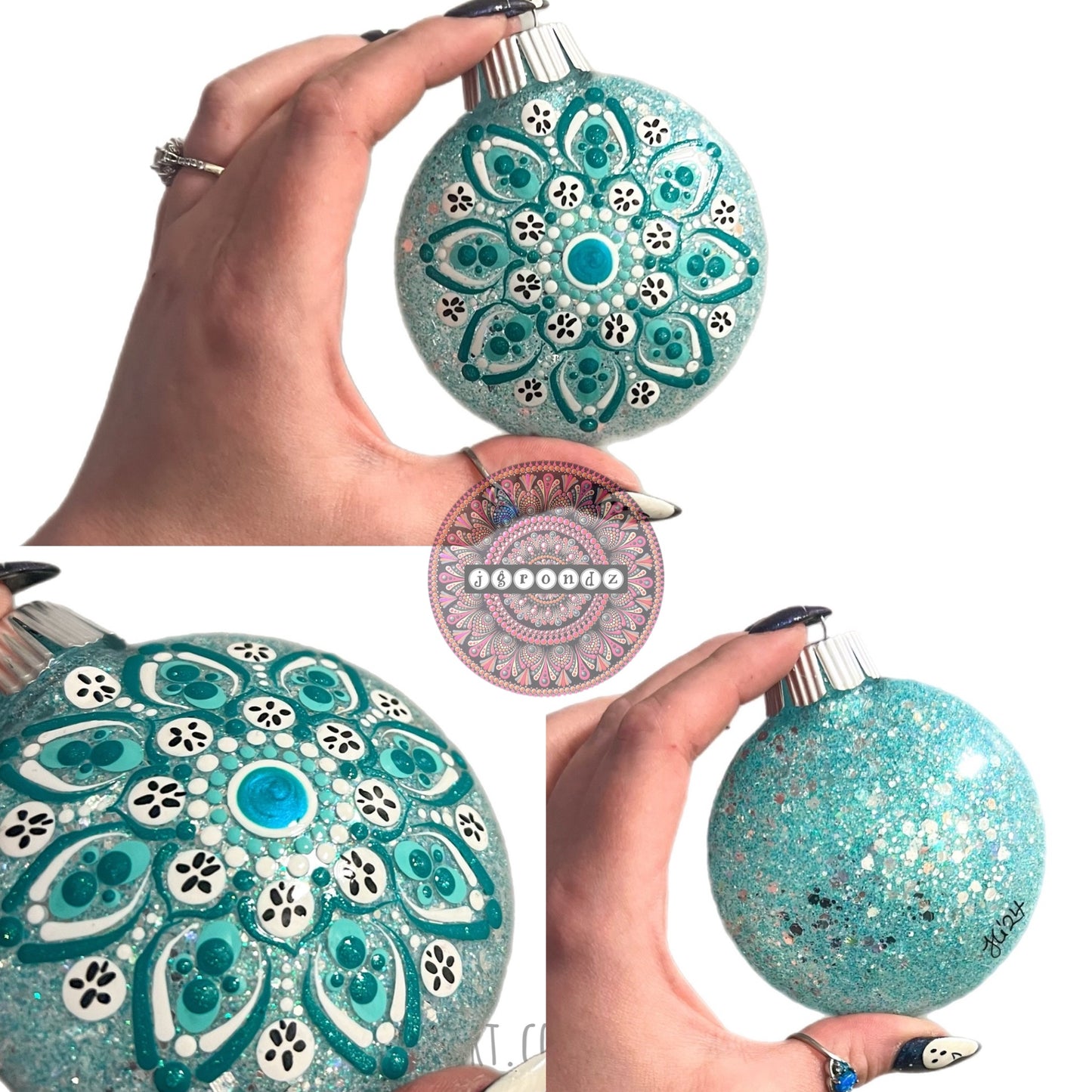 3” Sand Dollar Mandala Glitter Ornament