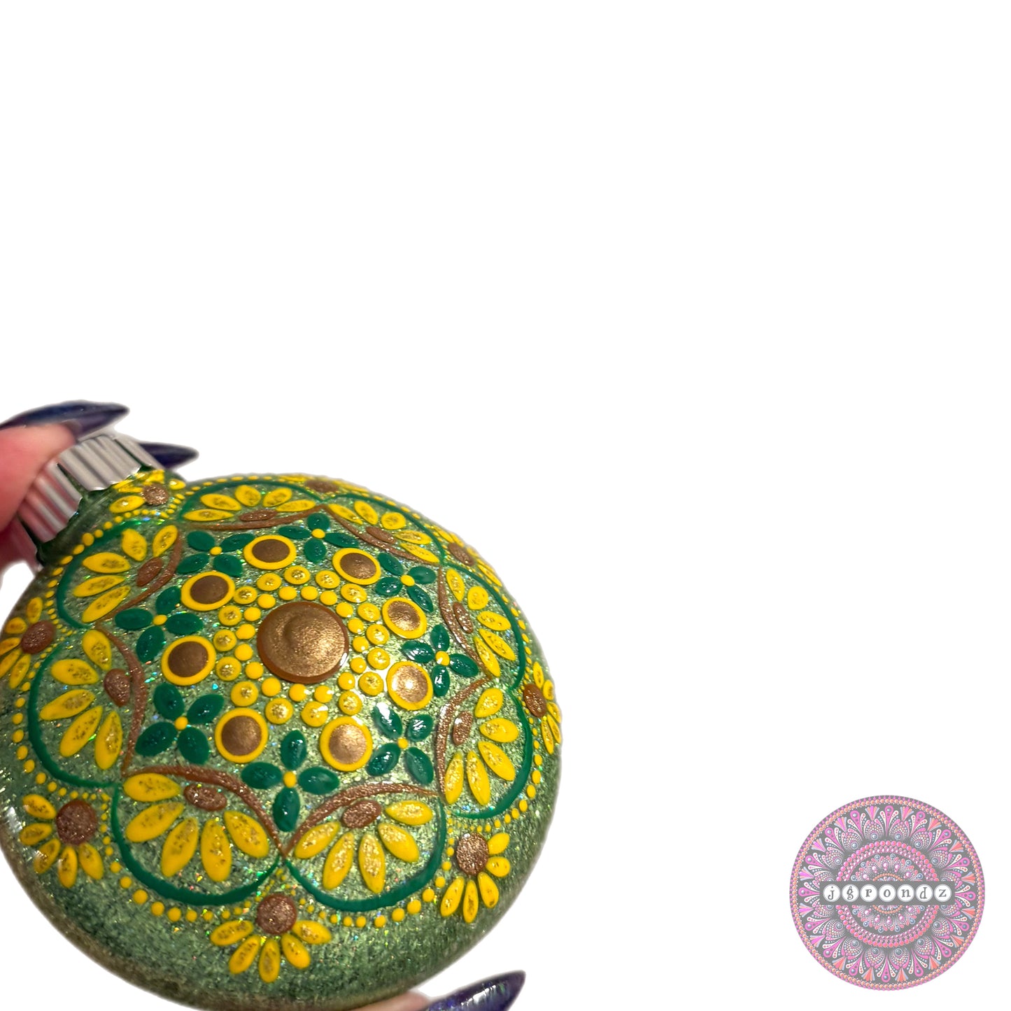 3” Sunflower Mandala Glitter Ornament
