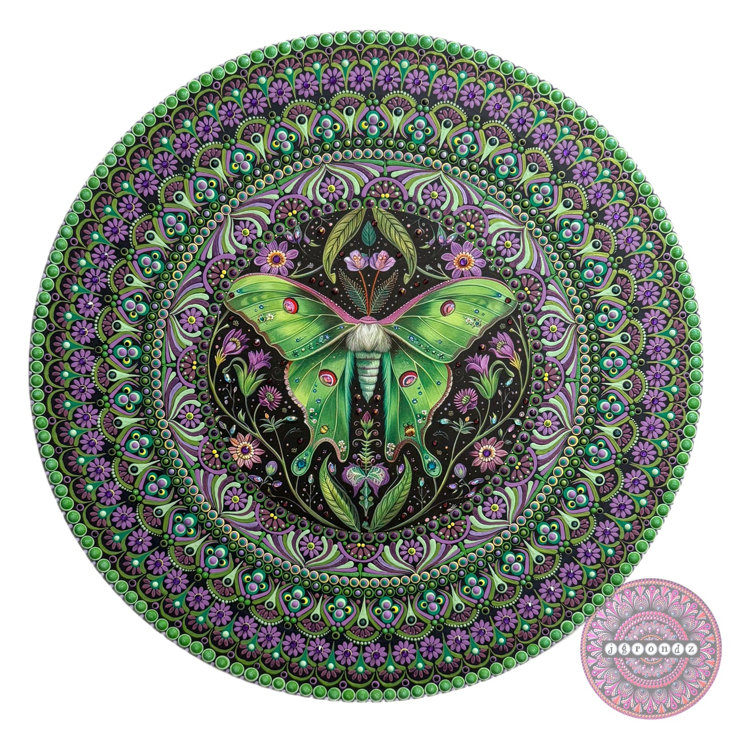 16” Luna Moth Mandala Painting