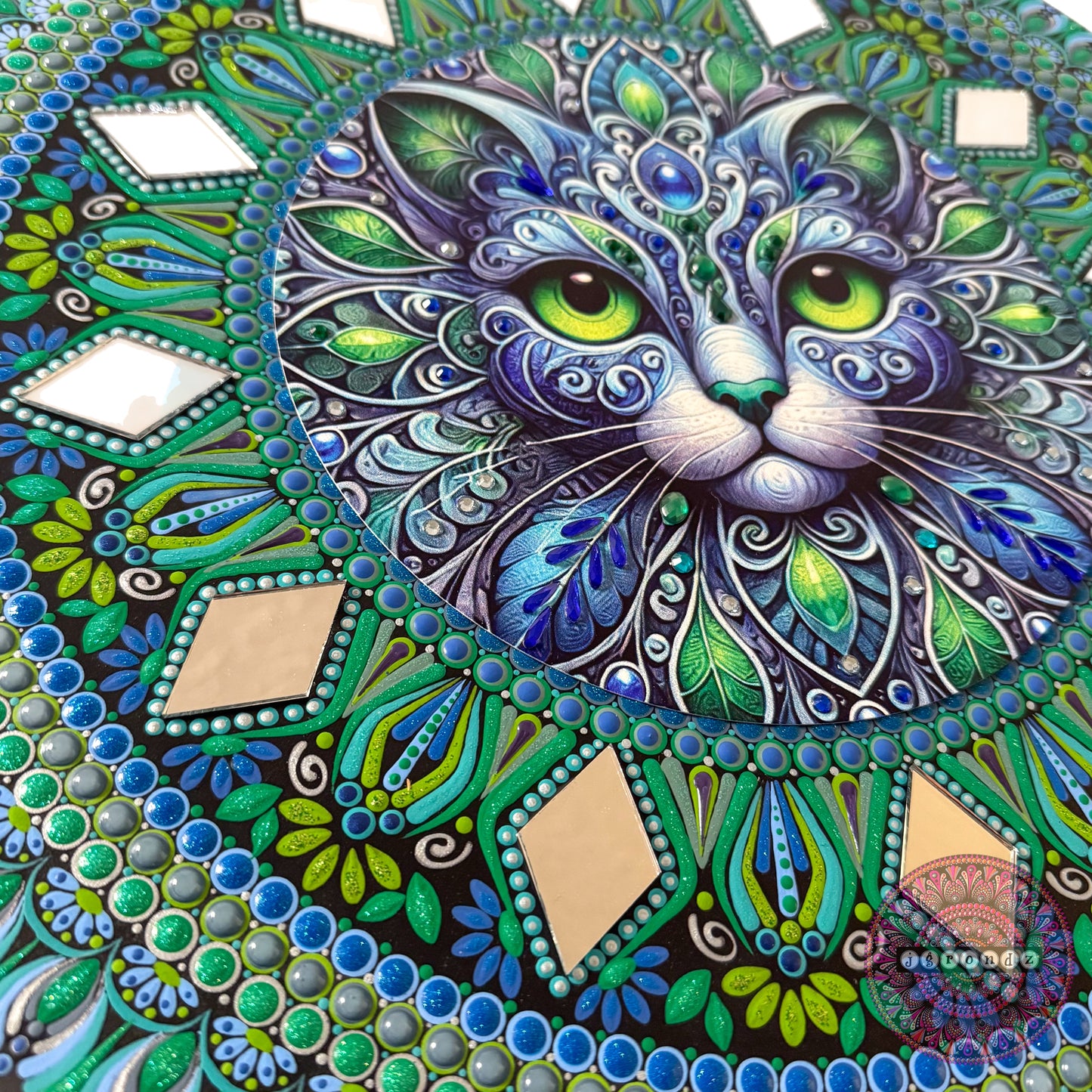 16” Cat Mandala Painting