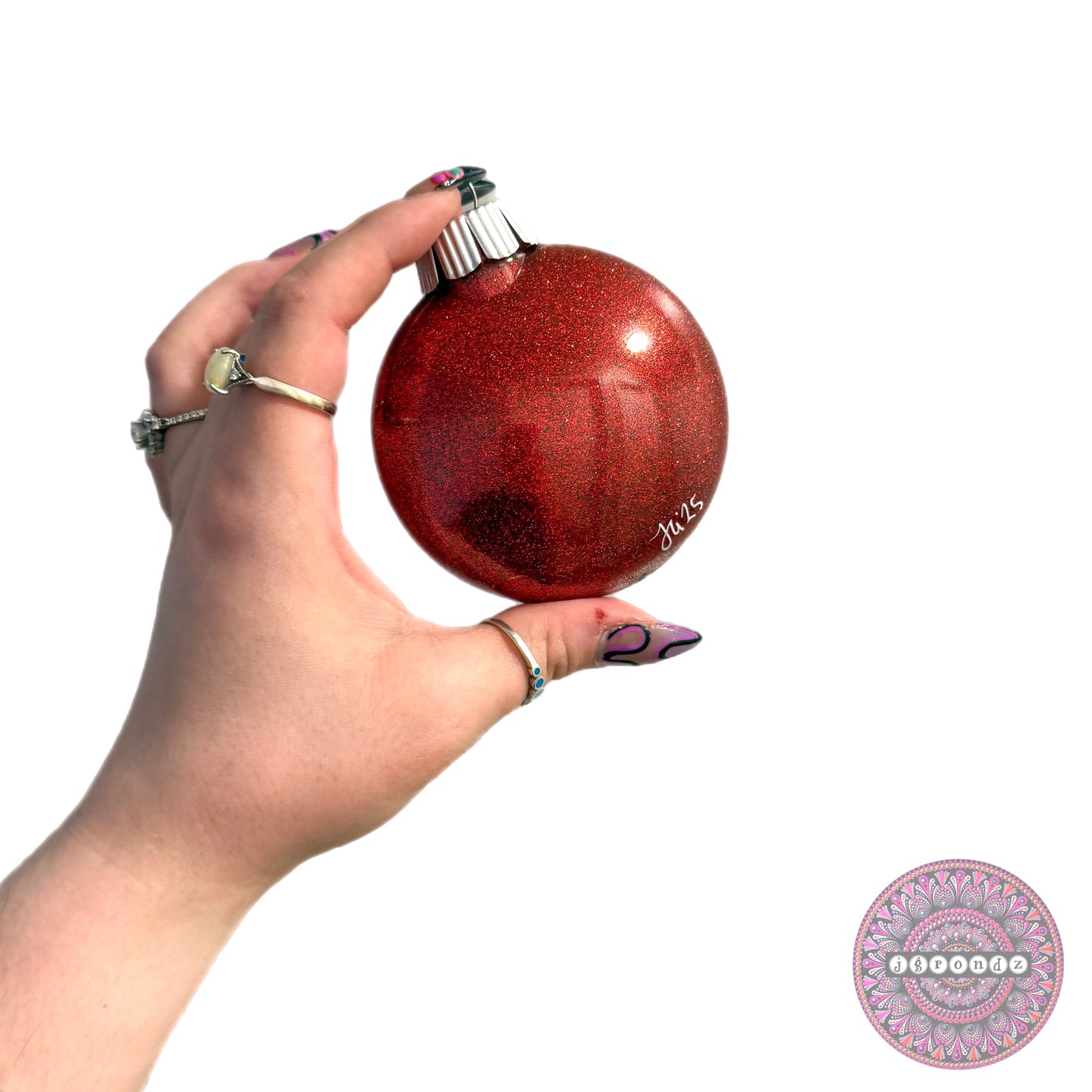3” Rudolph Mandala Glitter Ornament