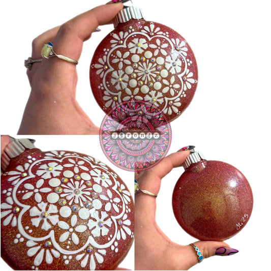 3” Snowflake Mandala Glitter Ornament
