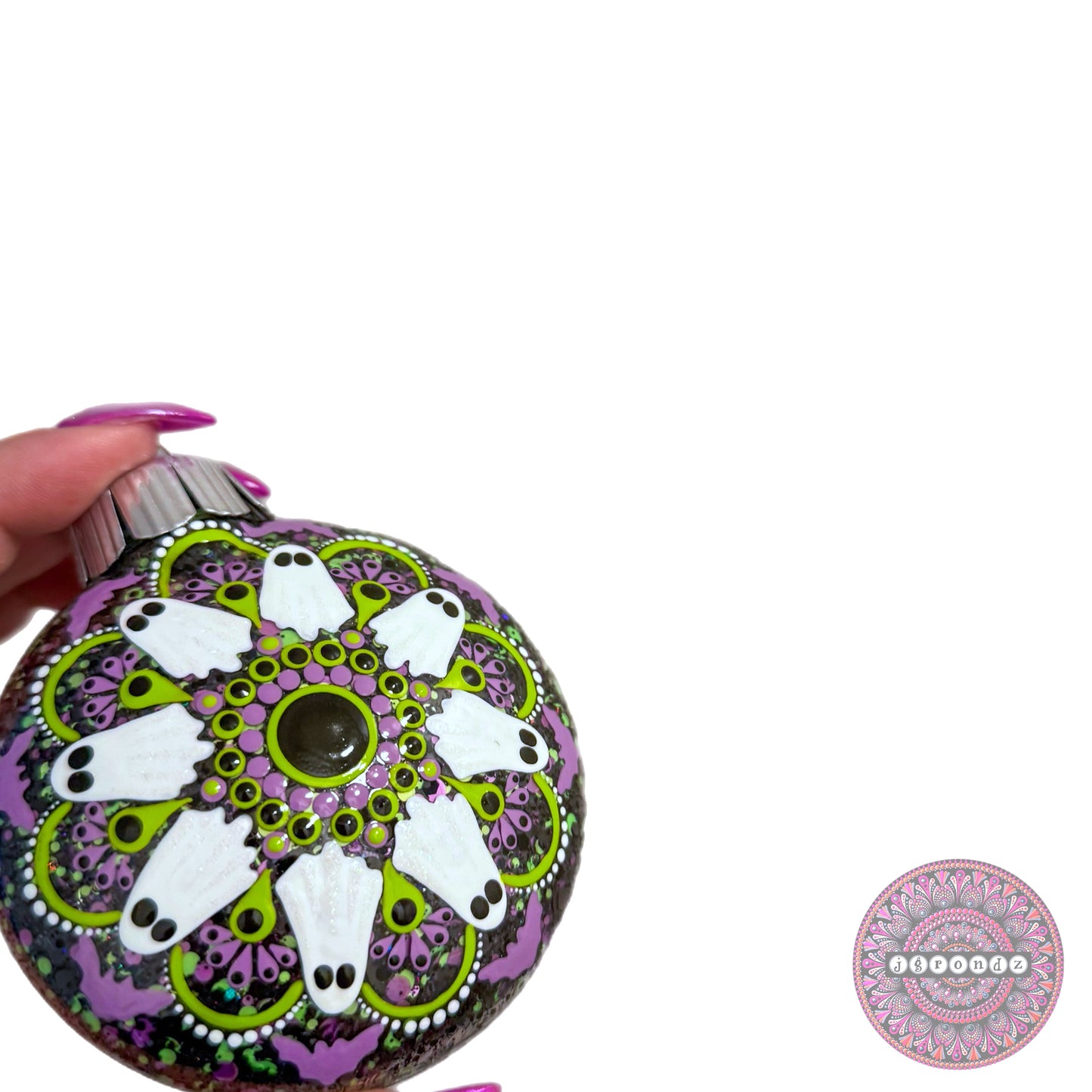 3” Halloween Mandala Glitter Ornament