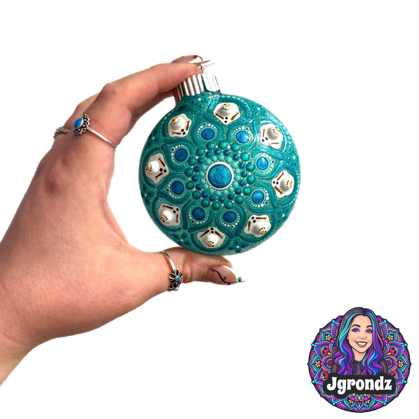 3” Melting Snowman Mandala Ornament