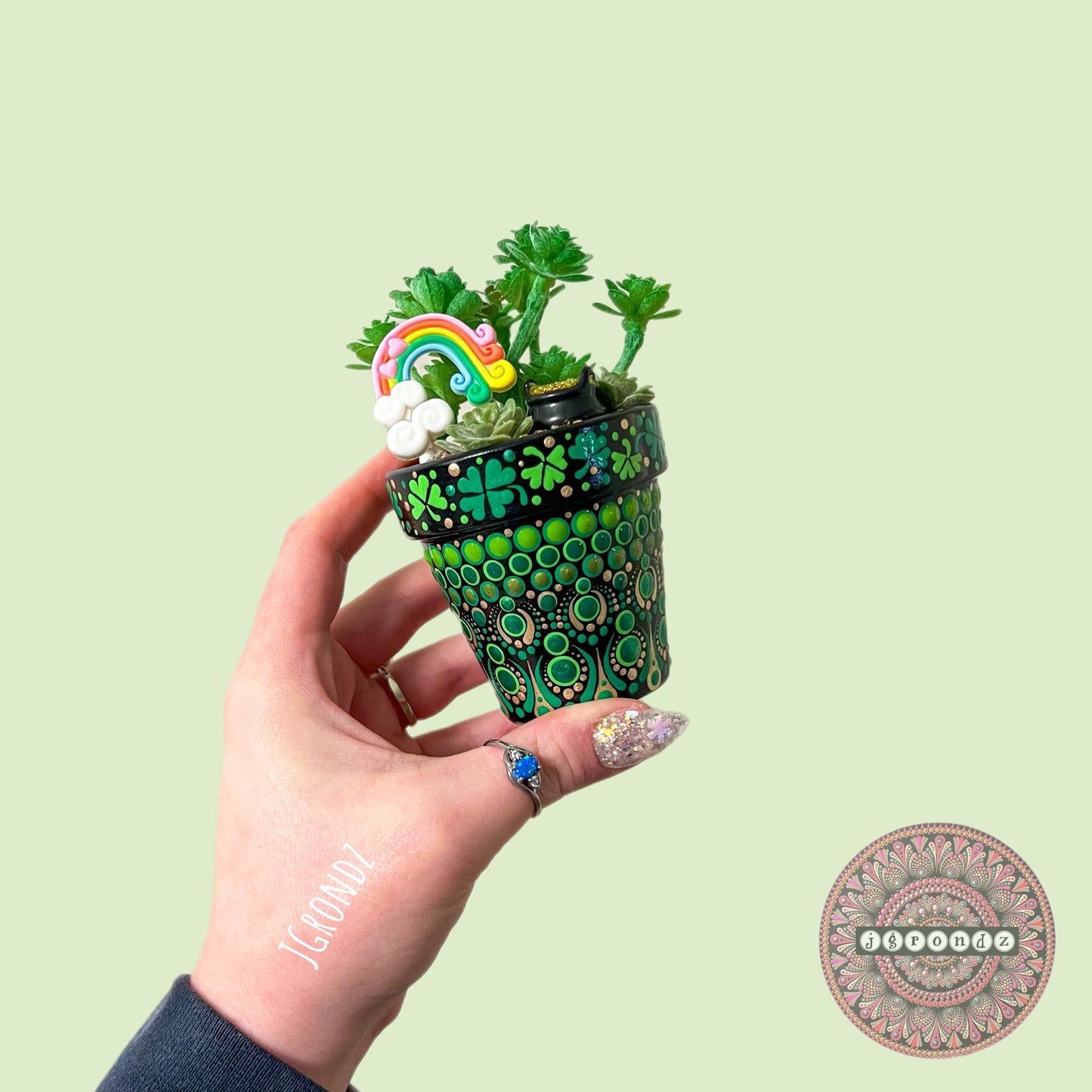 Luck-U-Lent Pot - St. 🍀 Day Painted Succulent Pot