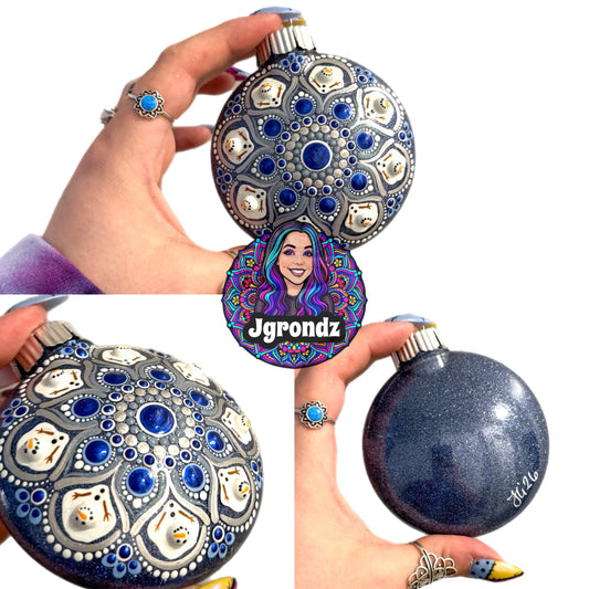 3” Melting Snowman Mandala Ornament