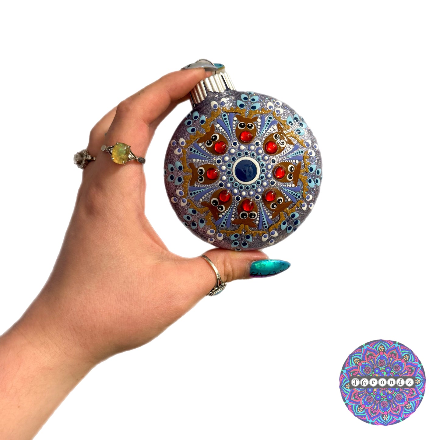 3” Rudolph Mandala Glitter Ornament