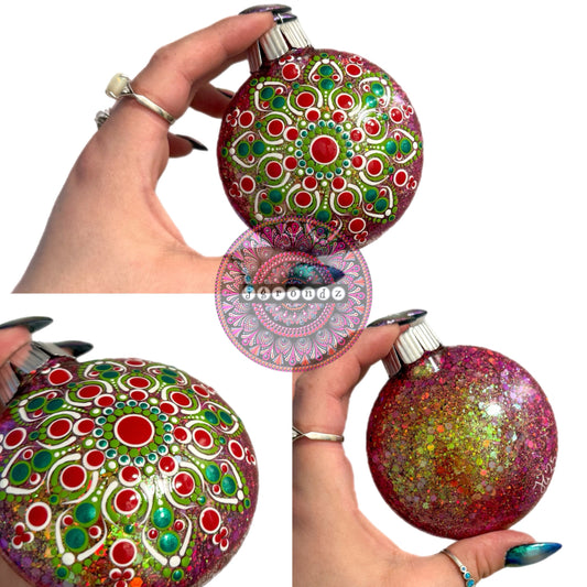 3” Mandala Glitter Ornament