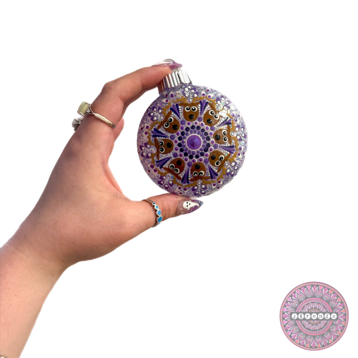 3” Reindeer Mandala Glitter Ornament