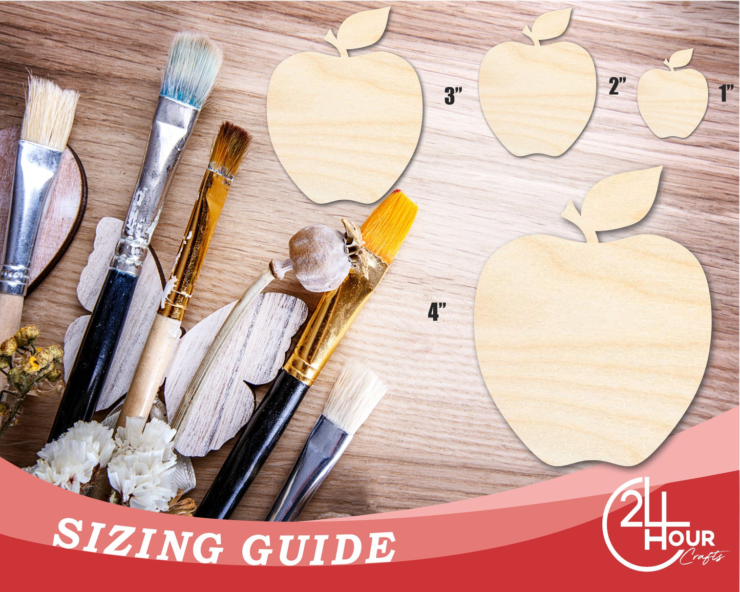Unfinished Wood Apple Shape | DIY School Teacher Craft | Up to 36"