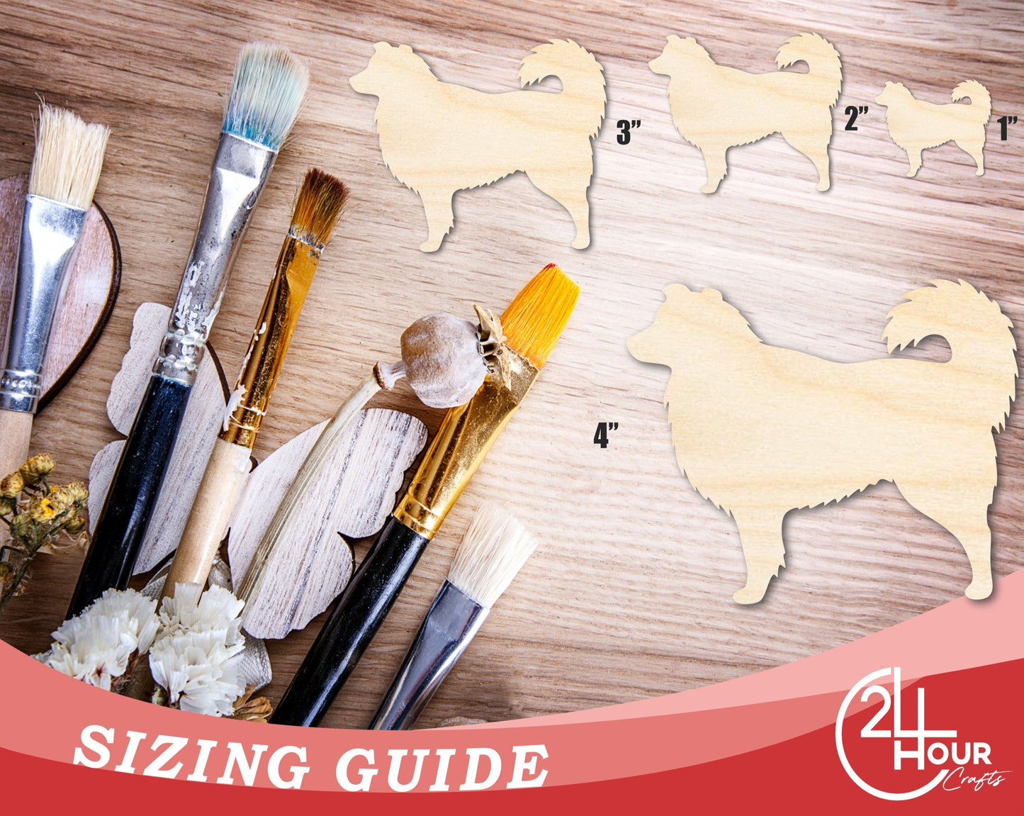 Unfinished Wood Australian Shepherd Shape | DIY Dog Craft Cutout | Up to 36"