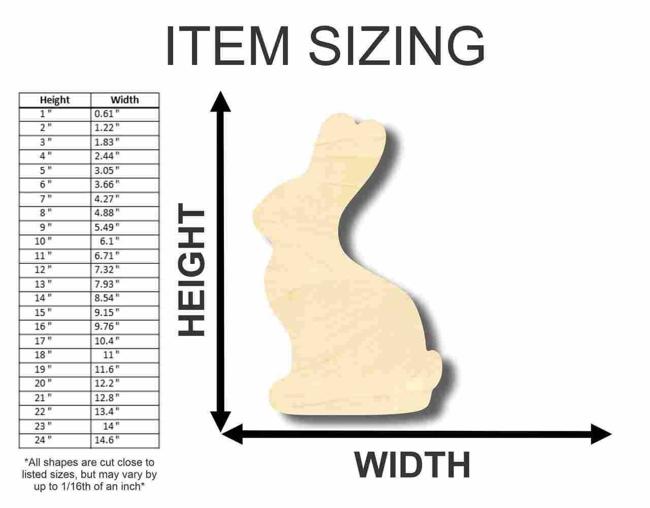 Unfinished Wood Easter Bunny Shape - Craft - up to 46" DIY