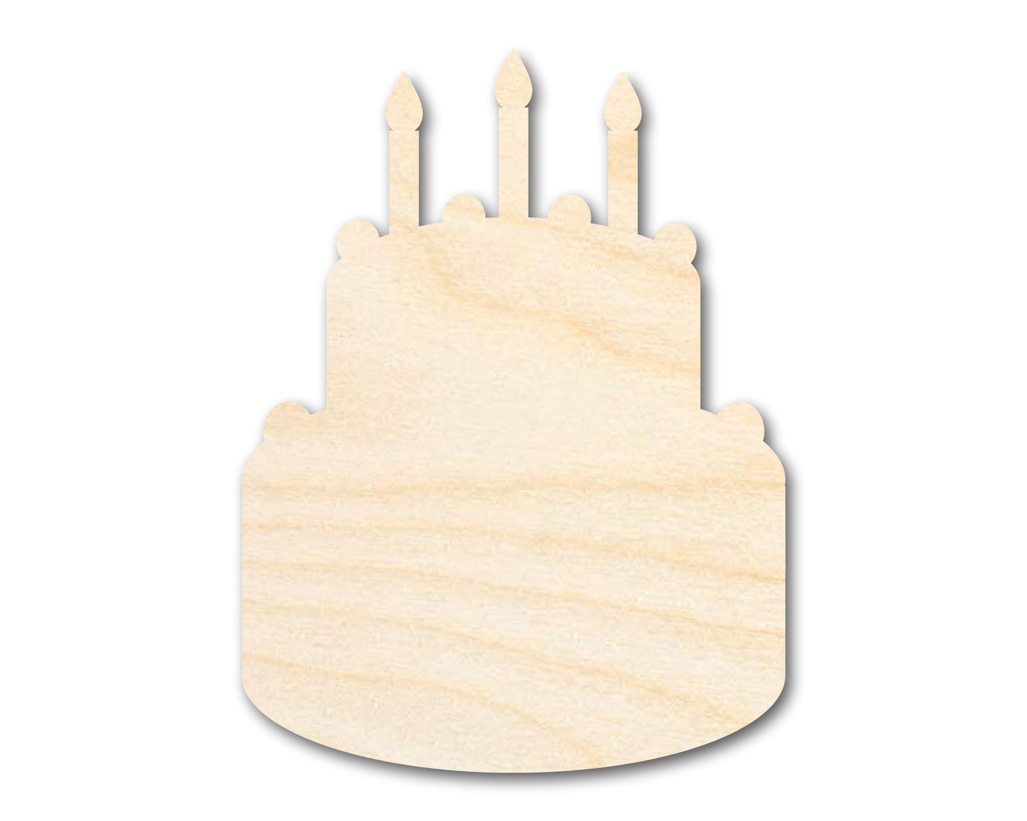 Unfinished Wood Birthday Cake Shape | DIY Craft Cutout | Up to 36"