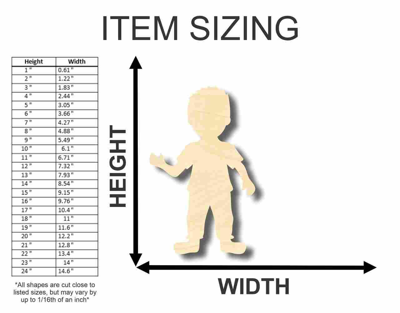 Unfinished Wood Boy Cut Out Shape - Room Decor - Craft- up to 46" DIY