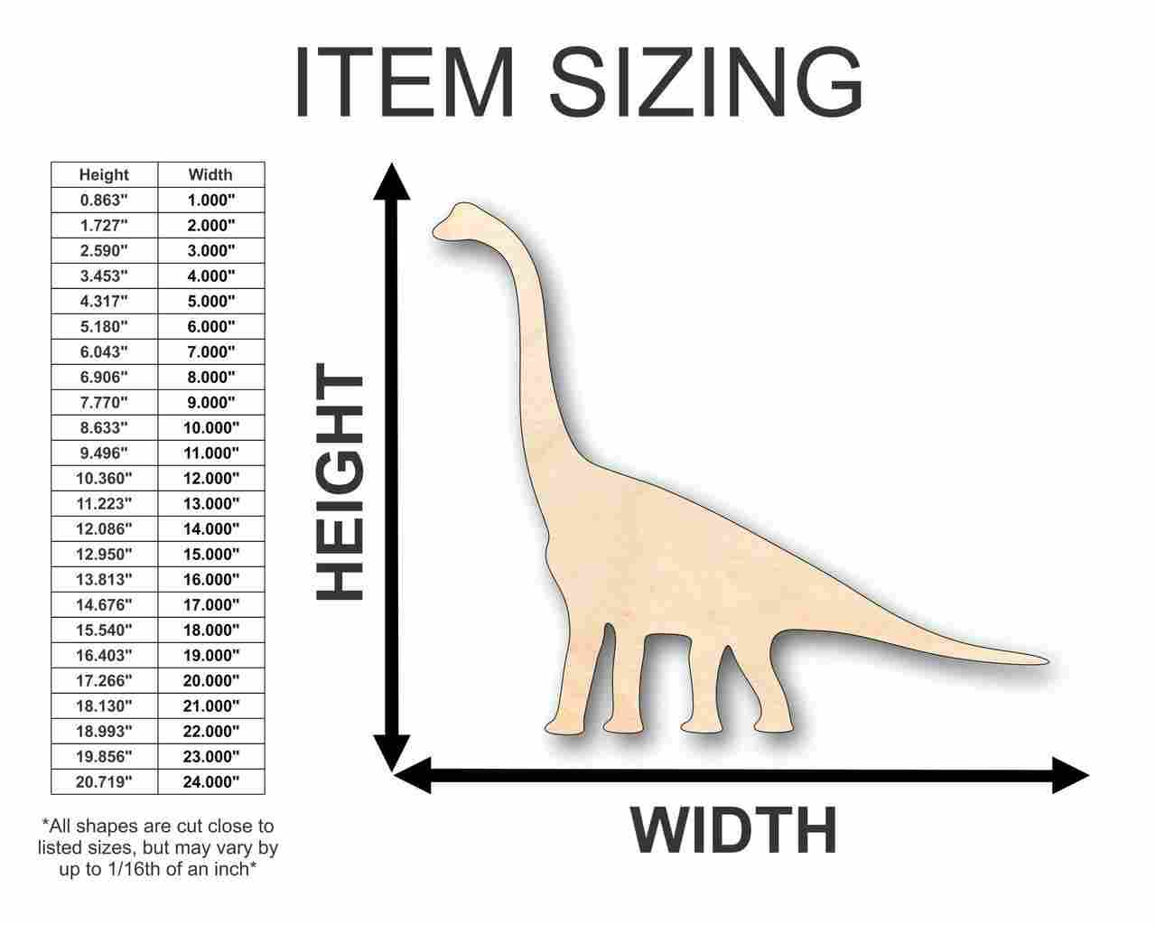 Unfinished Wood Brachiosaurus Shape - Dinosaur - Craft - up to 46" DIY