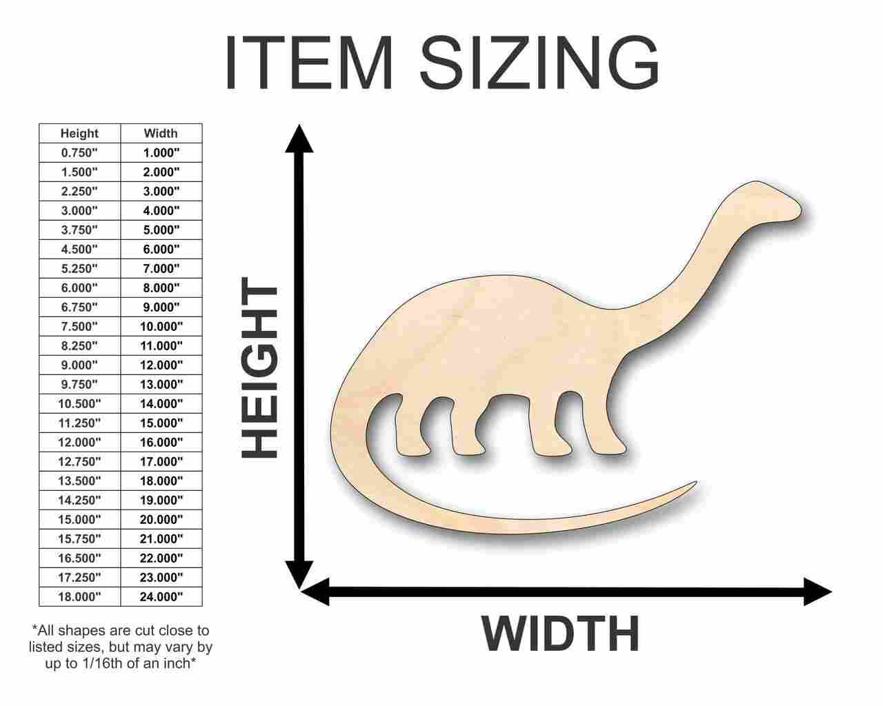 Unfinished Wood Brontosaurus Shape - Dinosaur - Craft - up to 46" DIY