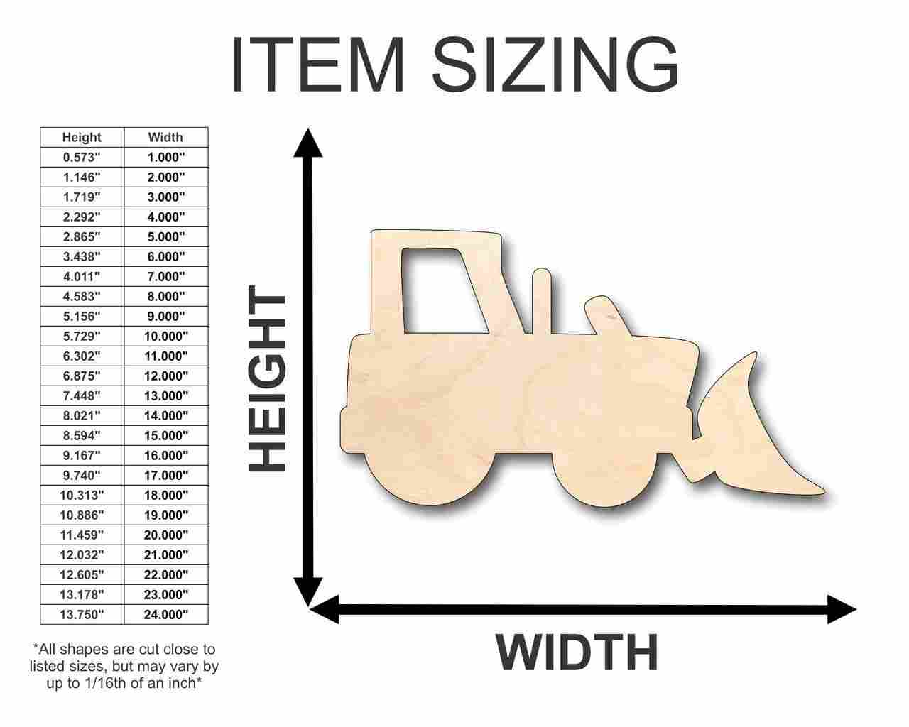 Unfinished Wood Bulldozer Shape - Craft - up to 46" DIY