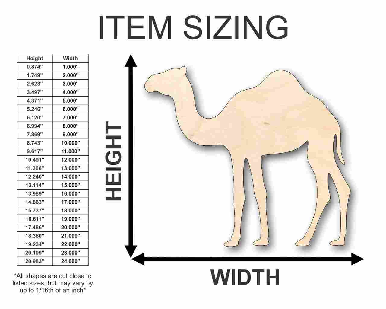 Unfinished Wood Camel Shape - Animal - Craft - up to 46" DIY