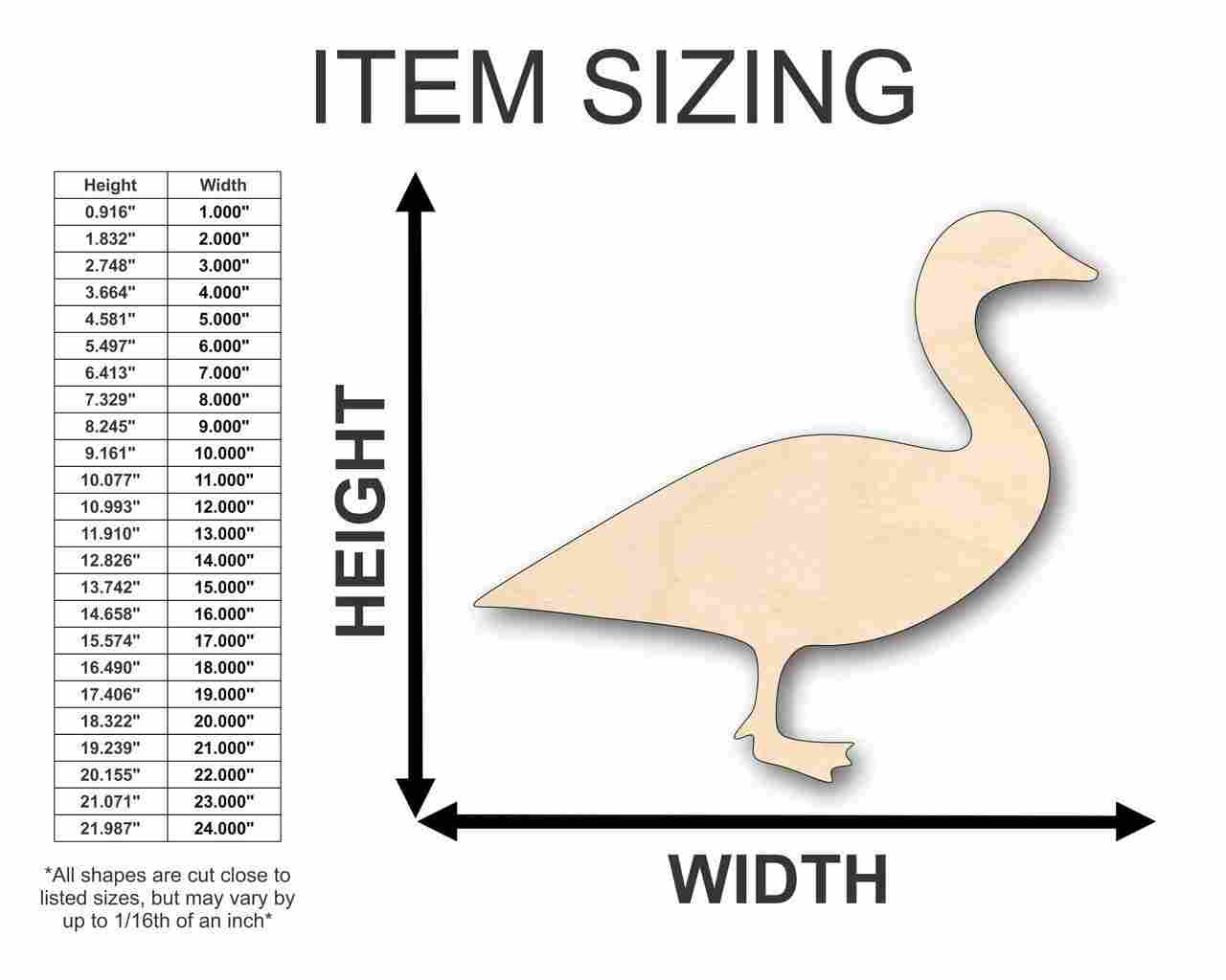 Unfinished Wood Canadian Goose Shape - Animal - Wildlife - Craft - up to 46" DIY