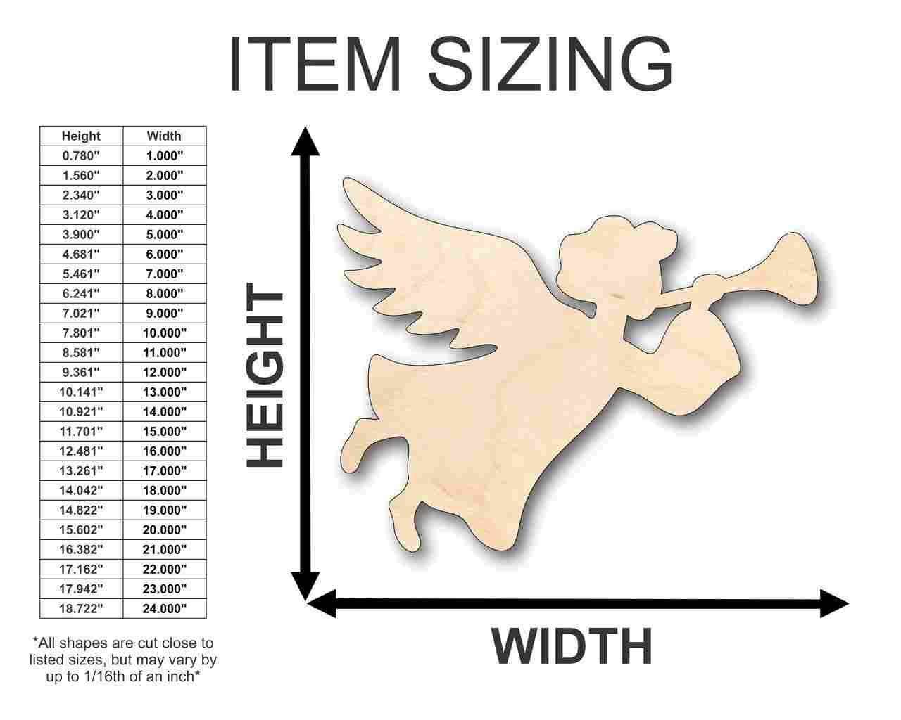 Unfinished Wood Angel Shape - Heaven - Christmas - Craft - up to 46" DIY