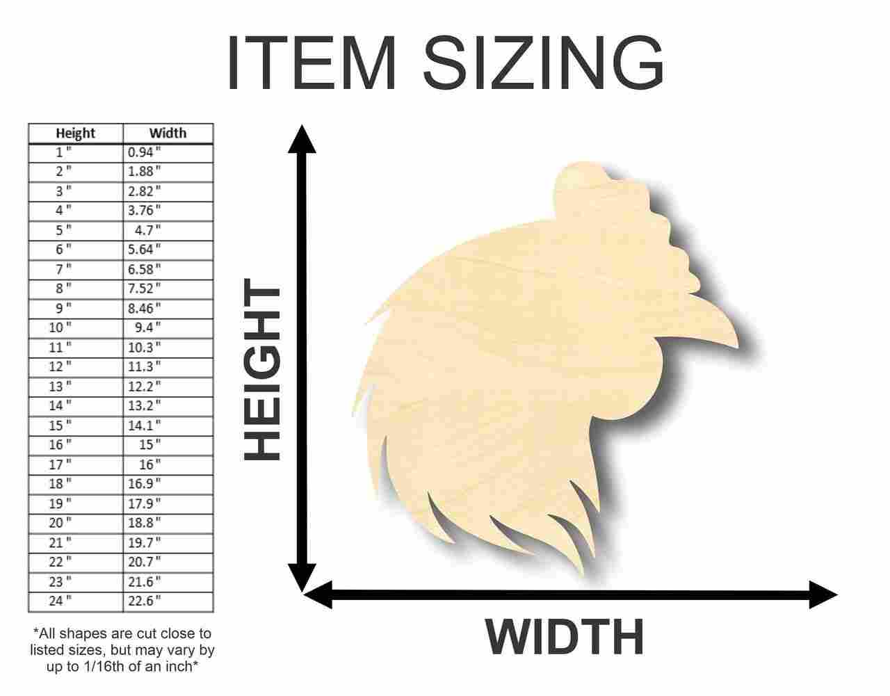 Unfinished Wood Chicken Shape - Farm Animal - Craft - up to 46" DIY