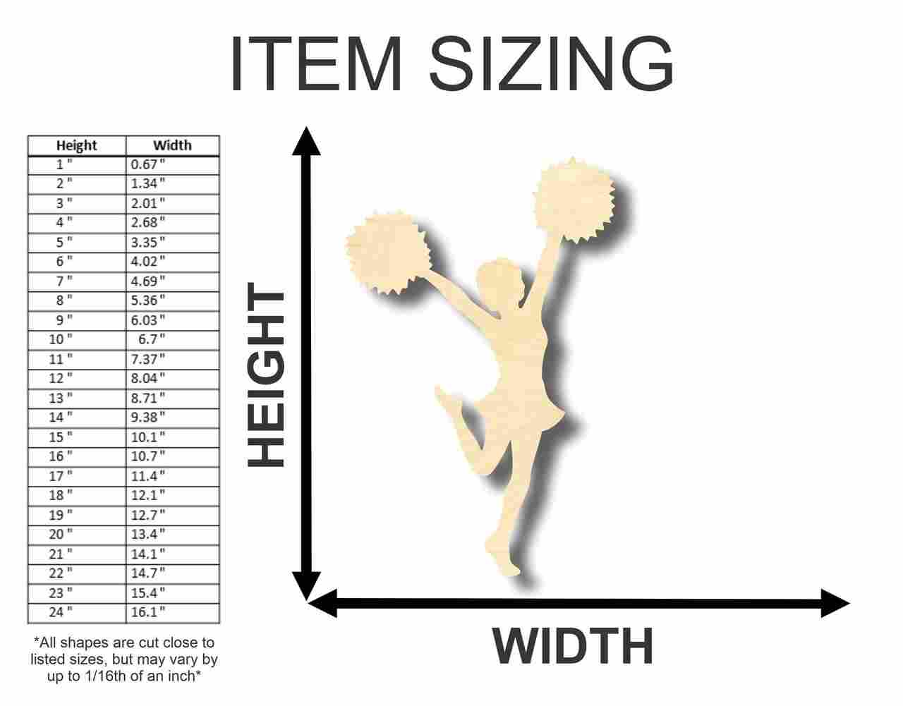 Unfinished Wood Cheerleader Shape - Girl's Room Decor DIY - Craft- up to 46" DIY