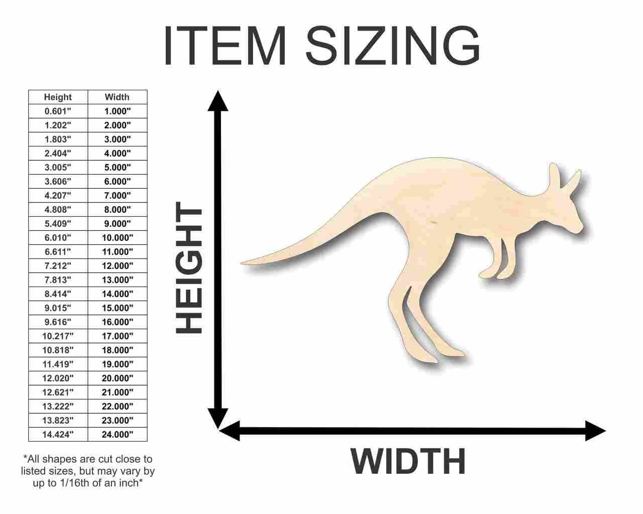 Unfinished Wood Kangaroo Shape - Animal - Craft - up to 46" DIY