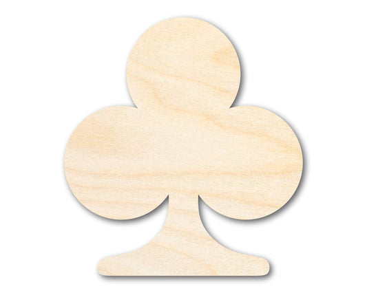 Unfinished Wood Club Shape | DIY Playing Cards Craft Cutout | Up to 36"
