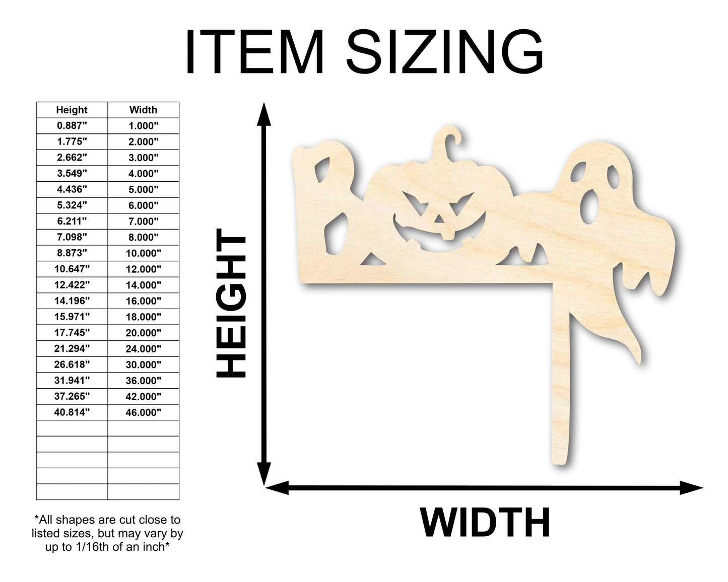 Unfinished Wood Boo Cornerpiece Shape - Craft - up to 46"