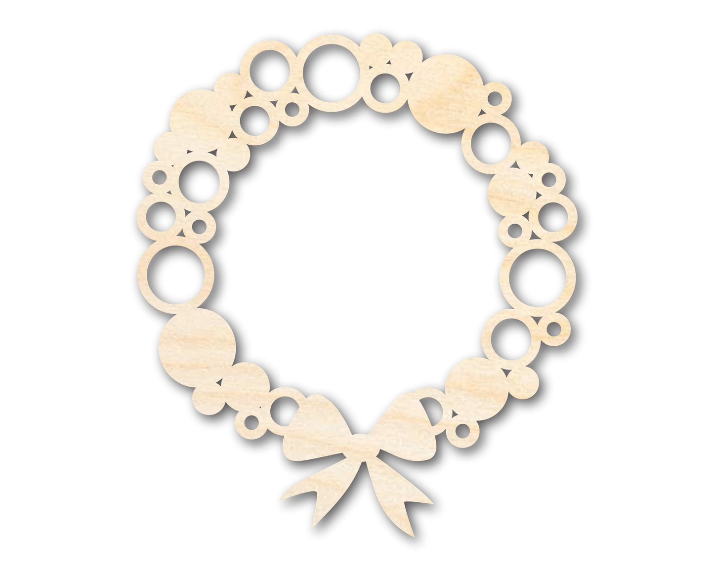 Unfinished Wood Bulb Wreath Shape - Craft - up to 46"