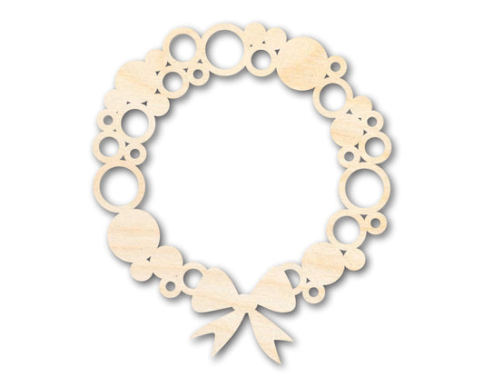 Unfinished Wood Bulb Wreath Shape - Craft - up to 46"