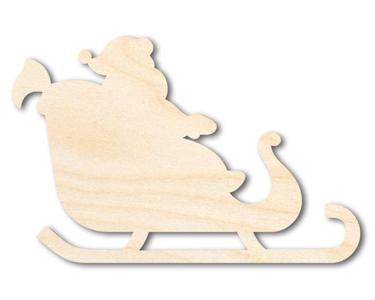 Unfinished Wood Santa in Sleigh Shape - Craft - up to 46" DIY