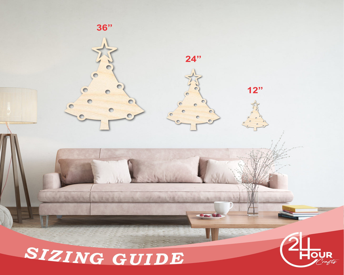 Unfinished Wood Christmas Tree Shape - Craft - up to 46" DIY