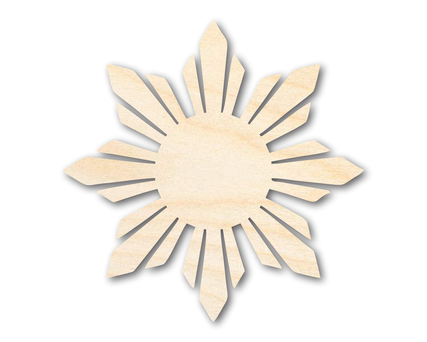 Unfinished Wood Folk Sun Silhouette Shape - Craft - up to 46"