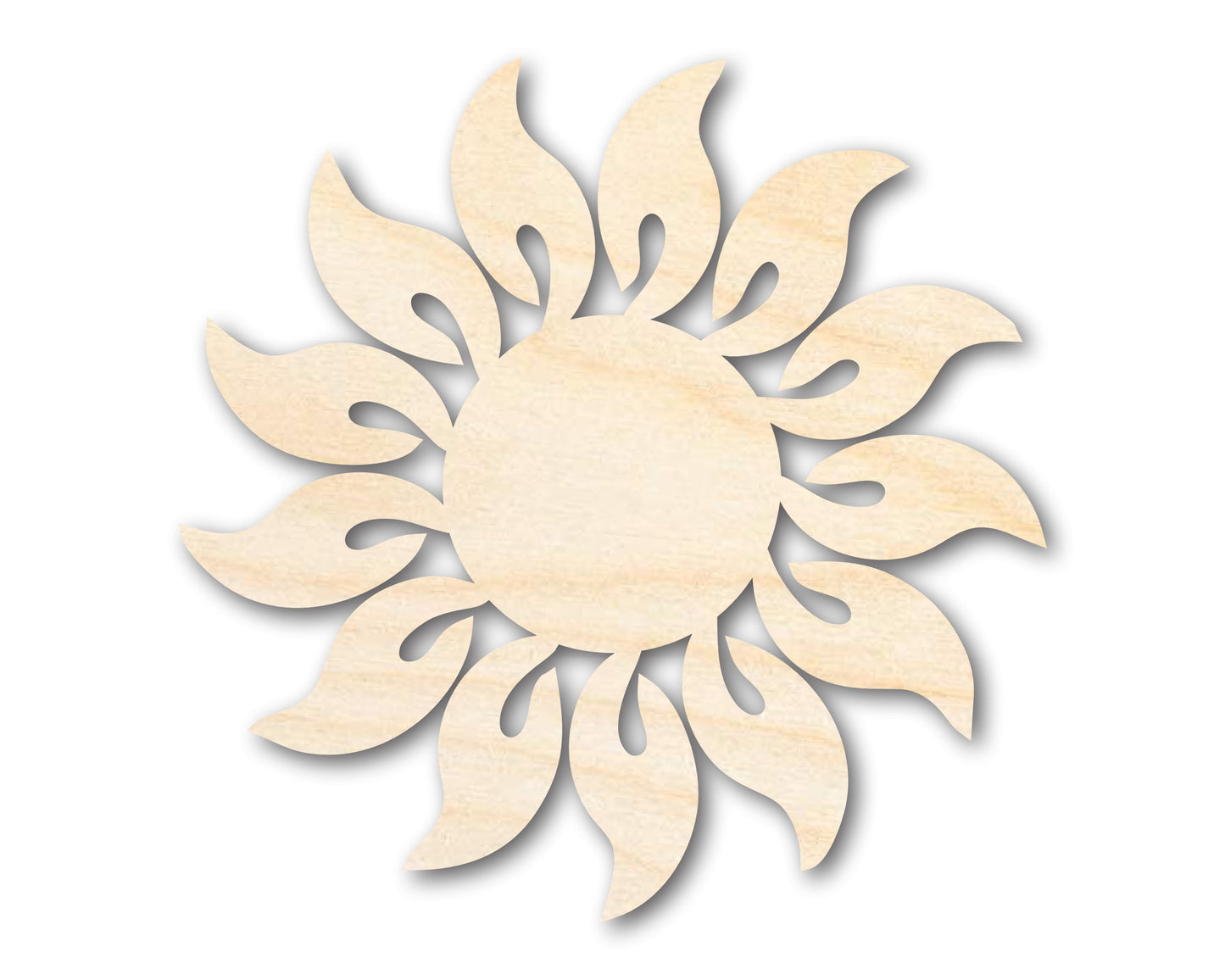 Unfinished Wood Radiant Sun Silhouette | Summer | Celestial | Craft Cutout | up to 46"
