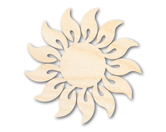 Unfinished Wood Radiant Sun Silhouette | Summer | Celestial | Craft Cutout | up to 46"