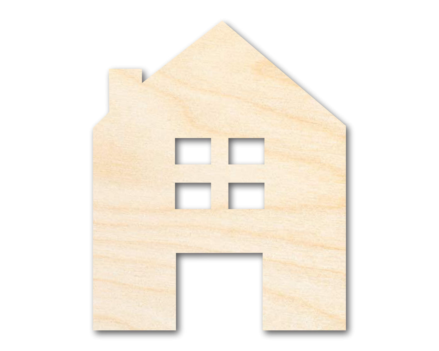 Unfinished Wood House Silhouette Shape - Craft - up to 46"