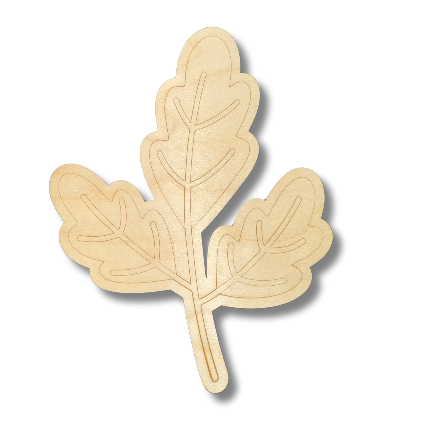 Unfinished Wood Etched Oak Leaf Shape | Paint By Line Crafts | up to 30" DIY