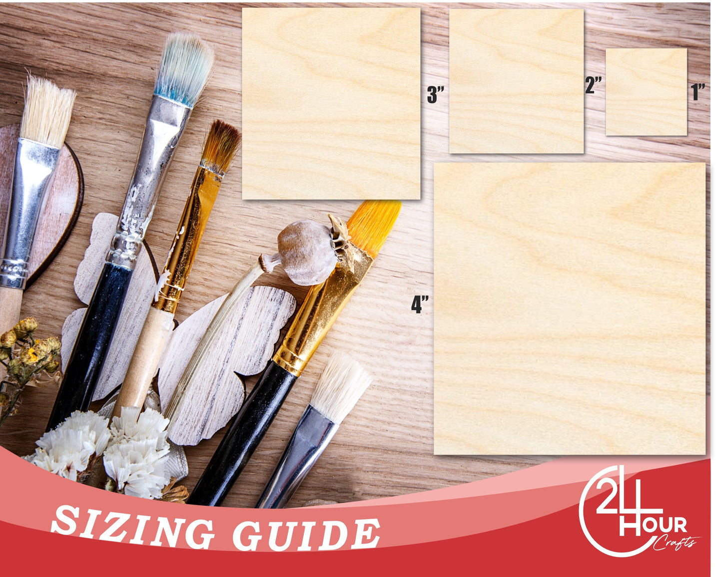 Unfinished Wood Square Shape | Wood Canvas | Craft Base | DIY Craft Cutout | Up to 36"