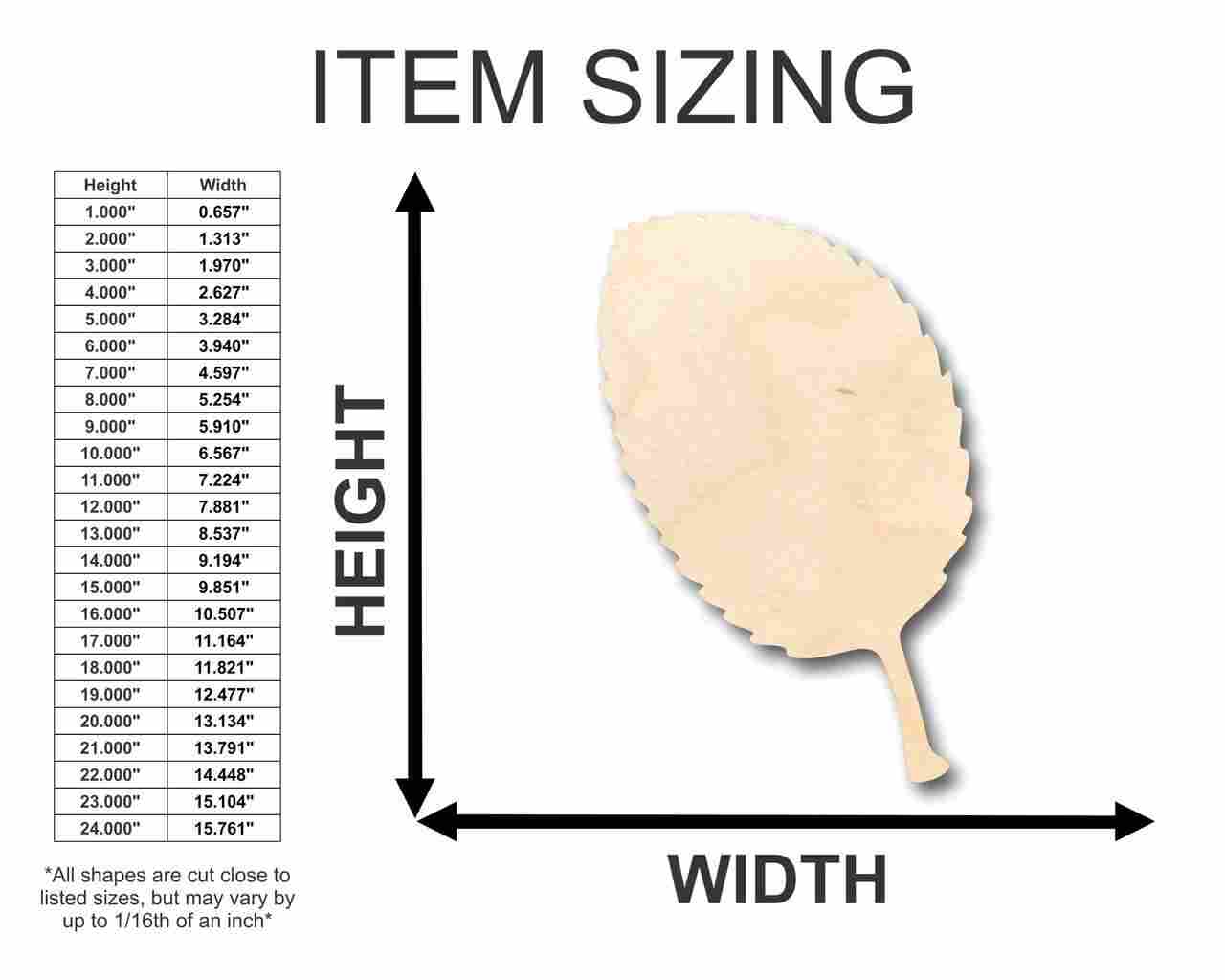 Unfinished Wood Apple Leaf Shape - Craft - up to 46" DIY