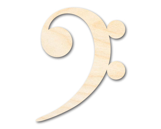 Unfinished Wood Bass Clef Shape - Music - Nursery - Craft - up to 46" DIY