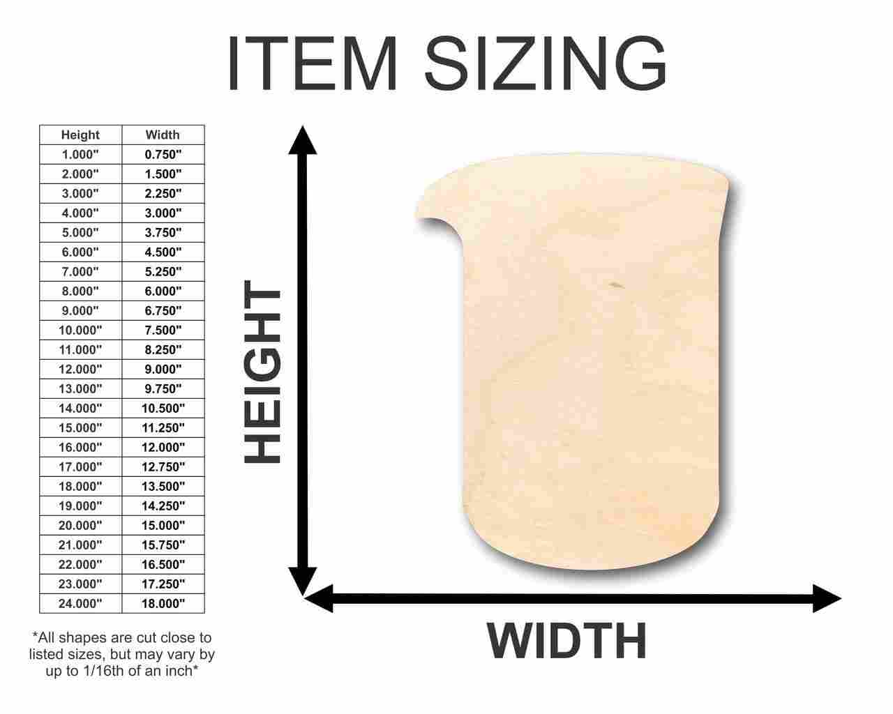 Unfinished Wood Beaker Shape - Chemistry - Craft - up to 46" DIY