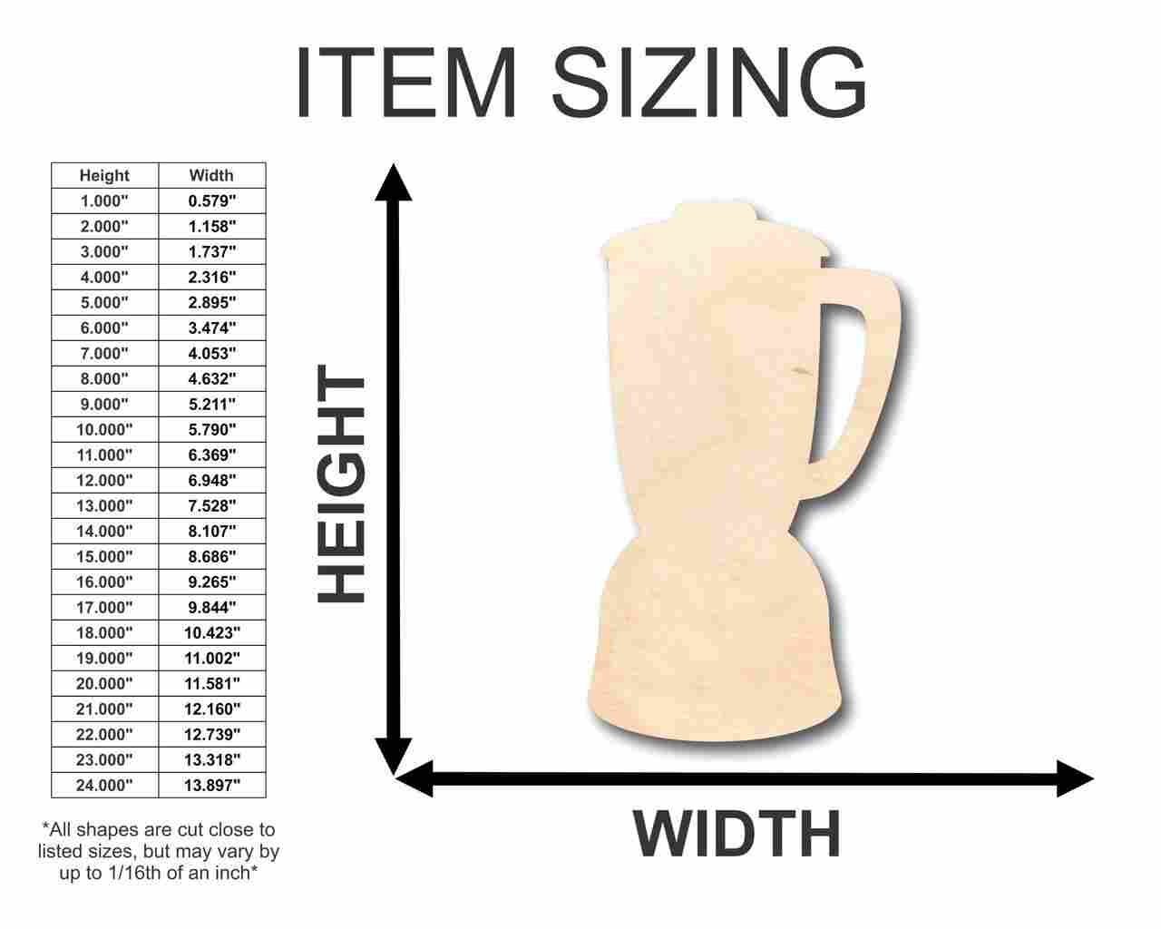 Unfinished Wood Blender Shape - Craft - up to 46" DIY