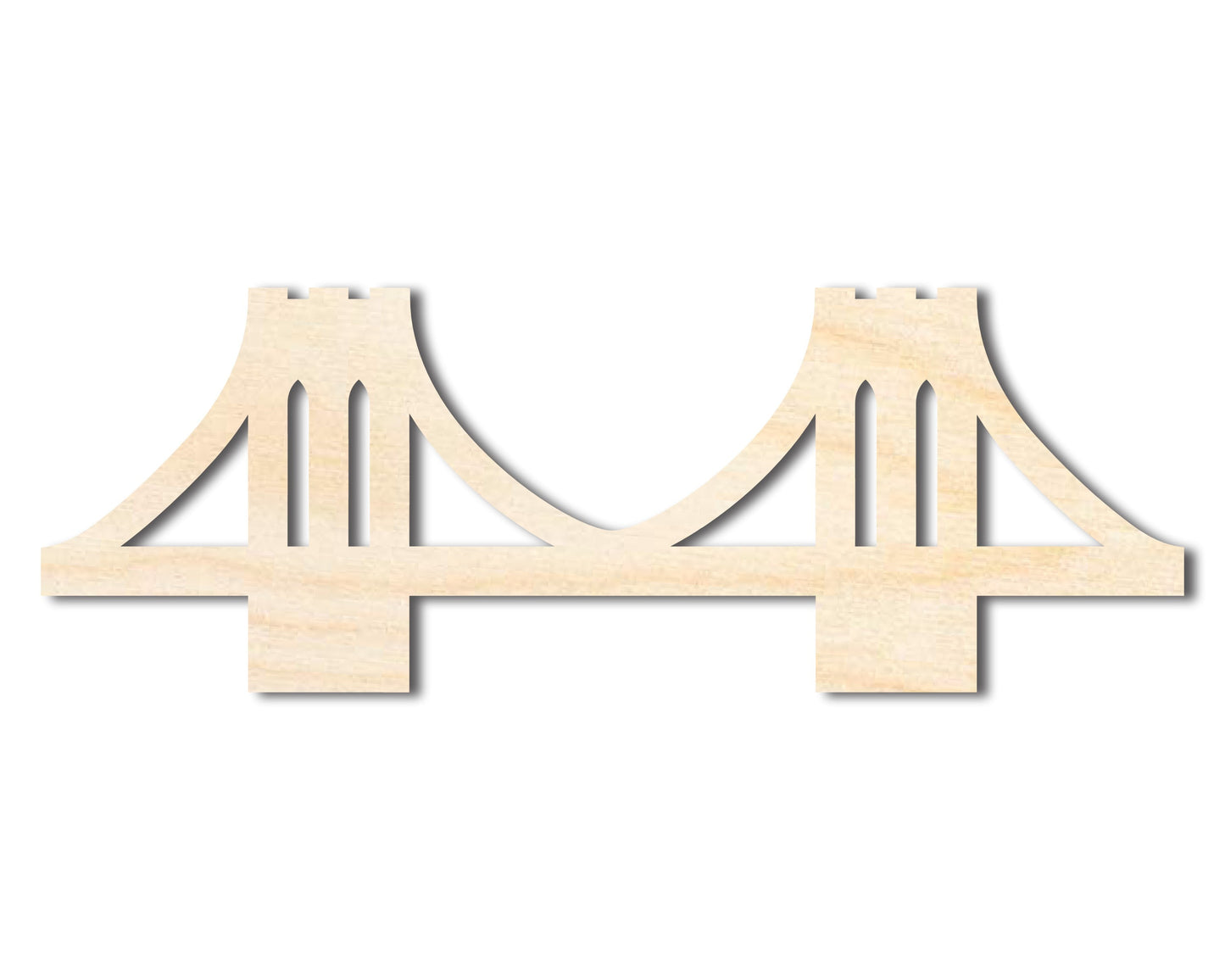 Unfinished Wood Bridge Shape | Landmark | Craft Cutout | up to 46" DIY