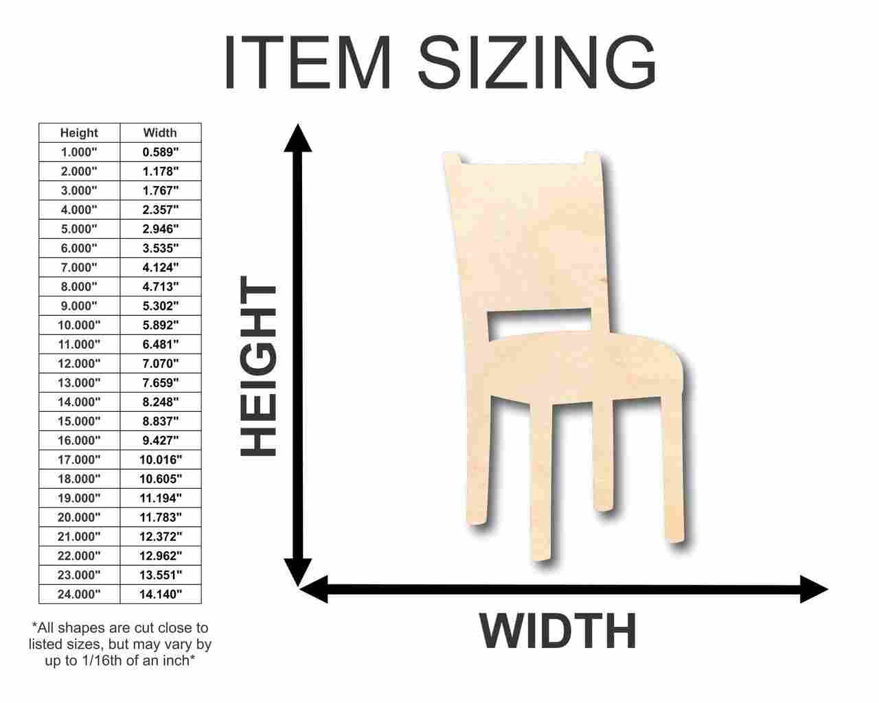Unfinished Wood Chair Shape - Craft - up to 46" DIY