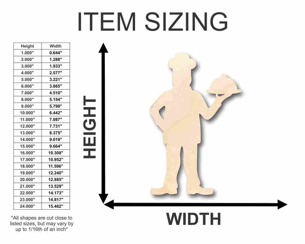 Unfinished Wood Chef Hat Shape - Kitchen - Craft - up to 46" DIY