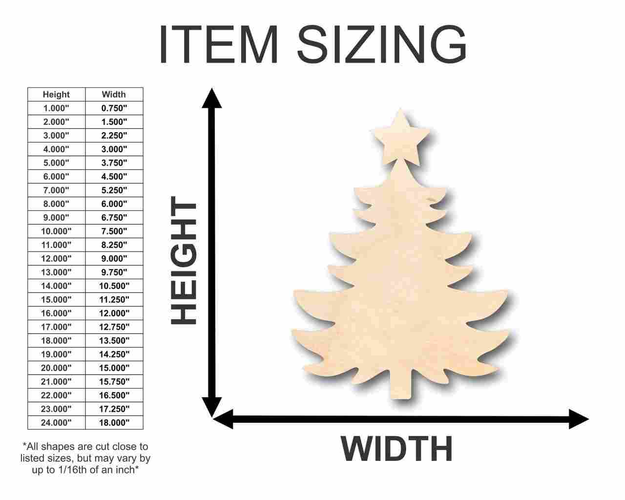 Unfinished Wood Christmas Tree Shape - Craft - up to 46" DIY