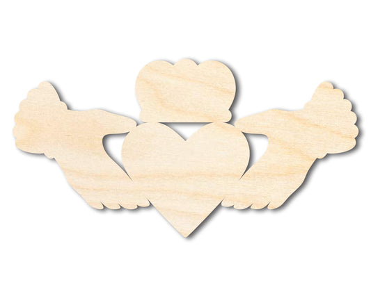 Tall Unfinished Wood Claddagh Shape - Irish Craft - up to 46" DIY
